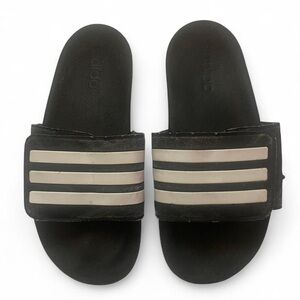 Adidas Black/White Adilette Slides • Size - Woman’s 7 • Kids 5